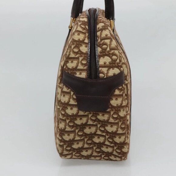 Christian Dior Trotter Canvas Hand Bag Brown Gold Auth BD2000 - Picture 6 of 16